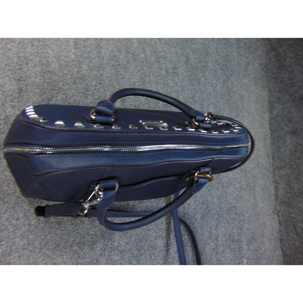 Michael Kors Sutton Satchel Navy Leather Top Zip Structured Bag Top Zip Edgy Bag - Picture 9 of 14